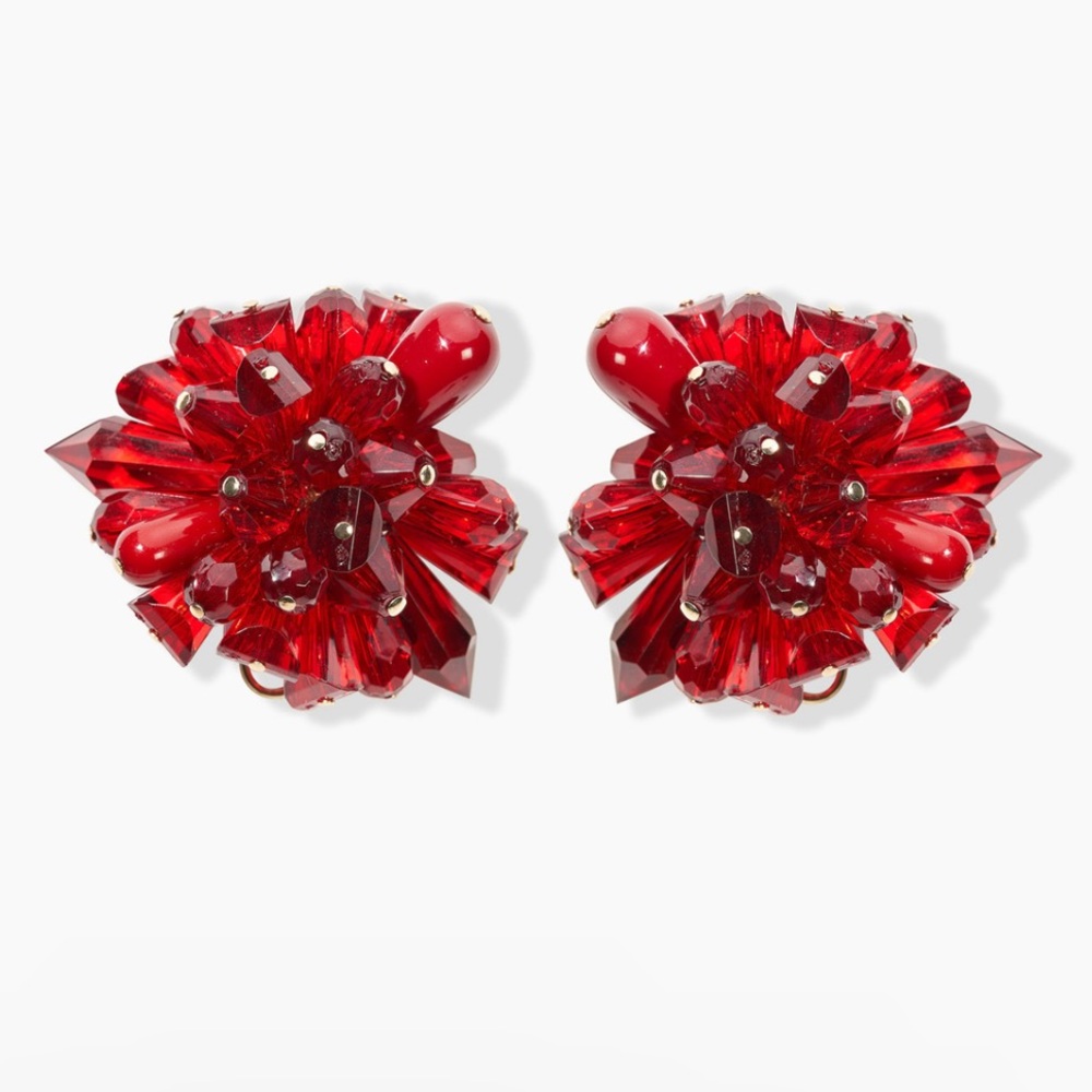 Carolina Herrera Vibrant Red Earrings
